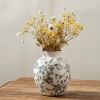 Ceramic Vintage Vase, 5.83 Inch Retro Ice Cracked Chinoiserie Floral Vase, Rustic Farmhouse Vases for Home Decor, Bookshelf, Garden, Chinoiserie Decor