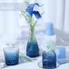 Glass Bud Vase Set of 5, Small Blue Flower Vases for Centerpieces in Bulk, Mini Vintage Vase for Wedding Decor, Single Flowers, and Home Table DÃ©co