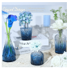 Glass Bud Vase Set of 5, Small Blue Flower Vases for Centerpieces in Bulk, Mini Vintage Vase for Wedding Decor, Single Flowers, and Home Table DÃ©co