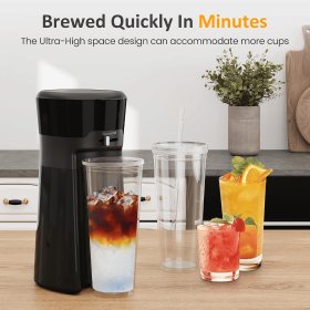 20 oz Iced Tea Coffee Maker with Reusable Filter â€“ Small Size, Hot Brewing Capability