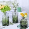 Glass Bud Vase Set of 5, Small Green Flower Vases for Centerpieces in Bulk, Mini Vintage Vase for Wedding Decor, Single Flowers, and Home Table DÃ©cor