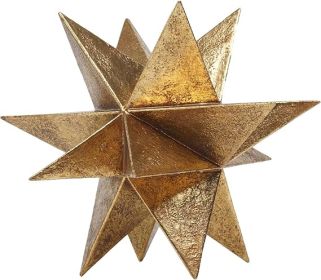 Modern Style Indoor Home Decor - Resin Gold Multi-Angle Stars Abstract Geometric Sculpture for Living Room Office Desk Bookshelf Table Decor Home Deco