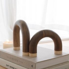 Wood Arch Decorative Objects - Book Shelf Decor Aesthetic, Modern Coffee Table Decor, Home DÃ©cor Accents, Wood Sculpture, Shelf Decorations