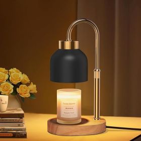Candle Warmer Lamp with Timer and Dimmer, Height and Brightness Adjustable, Black Electric Wax Warmer for Women Mom