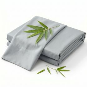 Luxuriously Soft 100% Viscose Derived from Bamboo 4-Piece sheet Set , Oeko-TEX Certified,California King - Lt Gray