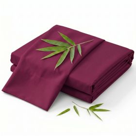 Luxuriously Soft 100% Viscose Derived from Bamboo 5-Piece Sheet Set , Oeko-TEX Certified, Split King - Merlot