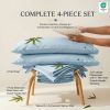 Luxuriously Soft 100% Viscose Derived from Bamboo 4-Piece sheet Set , Oeko-TEX Certified,California King - Sky
