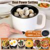Electric Hot Pot with Steamer 1.8L Mini Portable Hot Pot with 300W 600W Dual Power for Egg Fried Rice Ramen Oatmeal Soup Overheat Protection for Colle