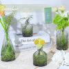 Glass Bud Vase Set of 5, Small Green Flower Vases for Centerpieces in Bulk, Mini Vintage Vase for Wedding Decor, Single Flowers, and Home Table DÃ©cor