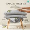 Luxuriously Soft 100% Viscose Derived from Bamboo 4-Piece sheet Set , Oeko-TEX Certified,California King - Lt Gray