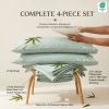 Luxuriously Soft 100% Viscose Derived from Bamboo 4-Piece sheet Set , Oeko-TEX Certified, California King - Seaglass