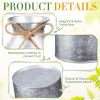 6pcs 5.12 Inch Rustic Cast Iron Milk Can Vases with Twine Bow - Farmhouse Bohemian Round Cylindrical Vase Suitable for Wedding Centerpieces