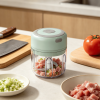Portable Mini Electric Garlic Chopper, Rechargeable Small Food Processor with 304 Stainless Steel Blade, Detachable Design for Chopping Vegetable