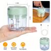Portable Mini Electric Garlic Chopper, Rechargeable Small Food Processor with 304 Stainless Steel Blade, Detachable Design for Chopping Vegetable