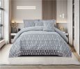 3-Piece Lace Embroidered Bedding Set (Queen/King/Cal King) - Quilted Microfiber Quilt + Pillow Shams (9 Colors)